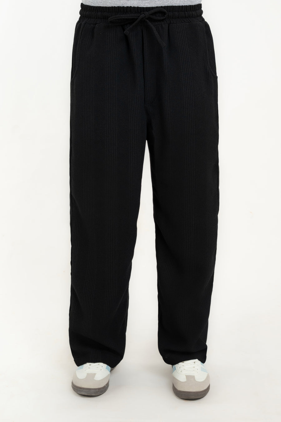 Men's Waffle Knit Wide-Leg Trouser