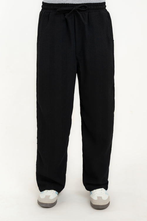 Men's Waffle Knit Wide-Leg Trouser