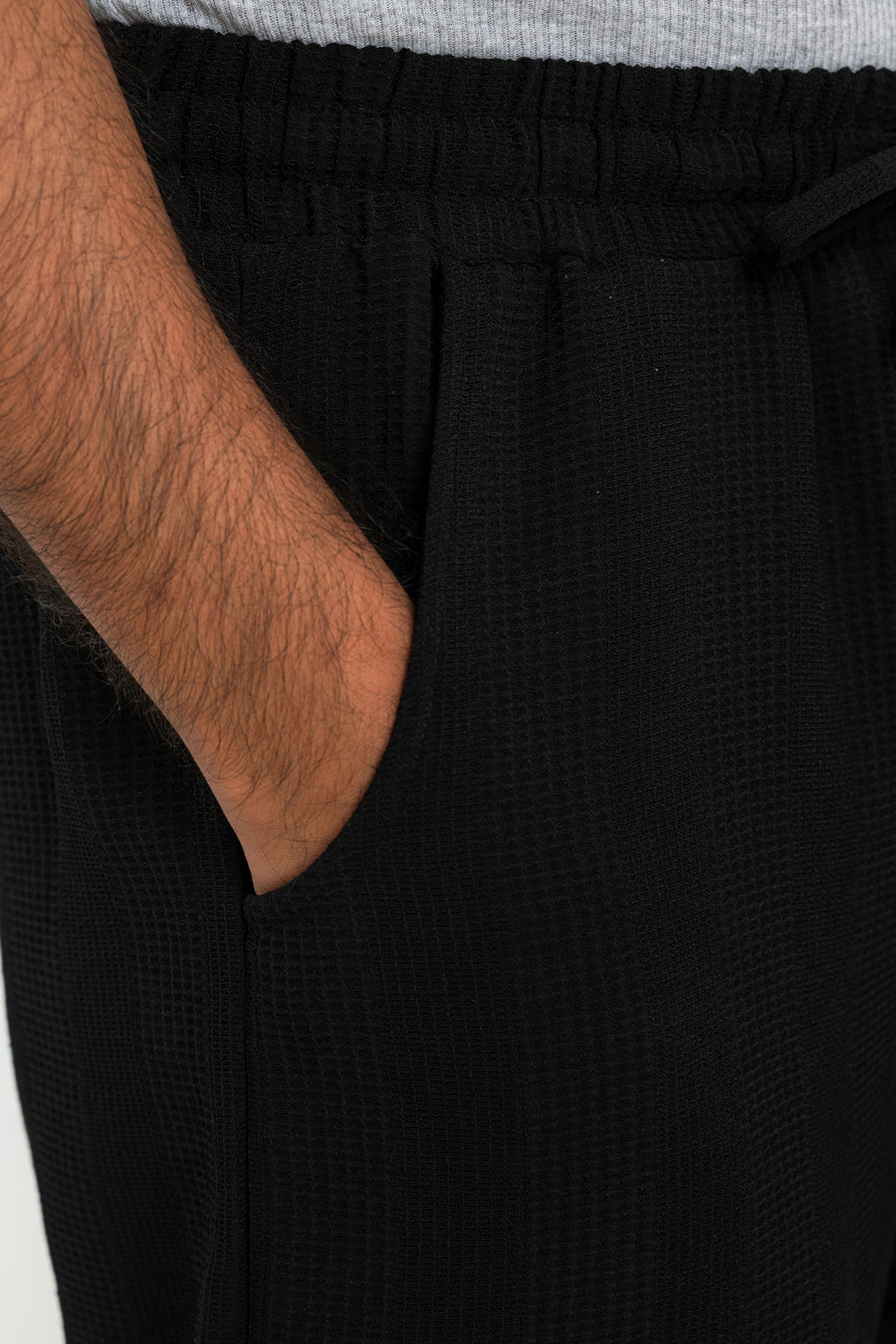 Men's Waffle Knit Wide-Leg Trouser