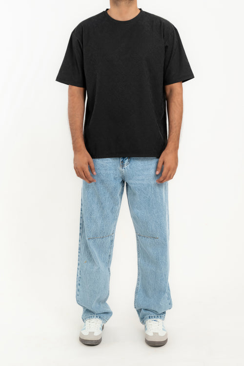 Men's Textured Monogram Oversized T-Shirt