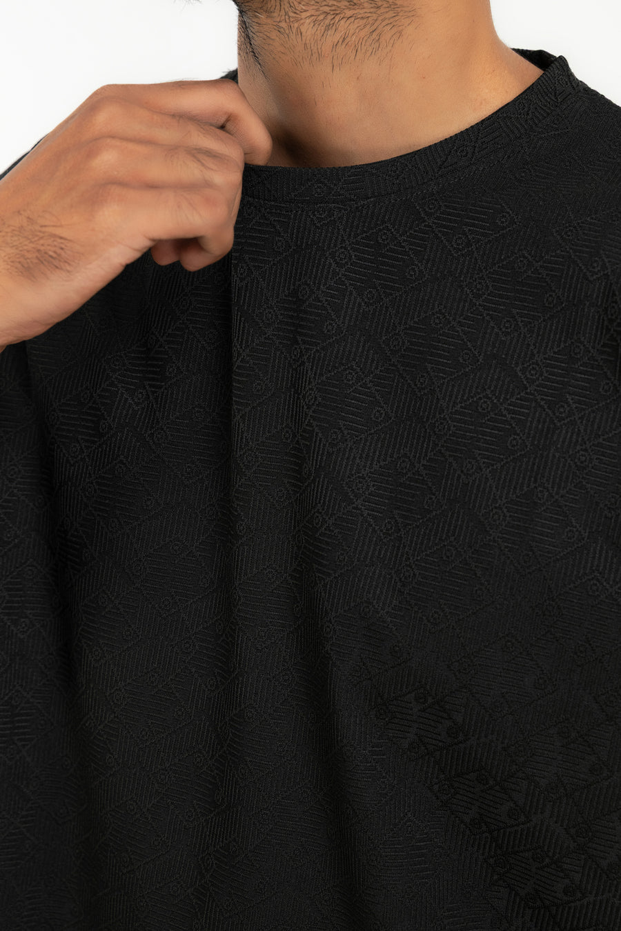 Men's Textured Monogram Oversized T-Shirt