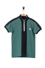 Green & Black Vertical Panel Boy's Polo Shirt.