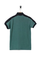 Green & Black Vertical Panel Boy's Polo Shirt.