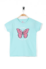 Butterfly Printed Girl's T-Shirt