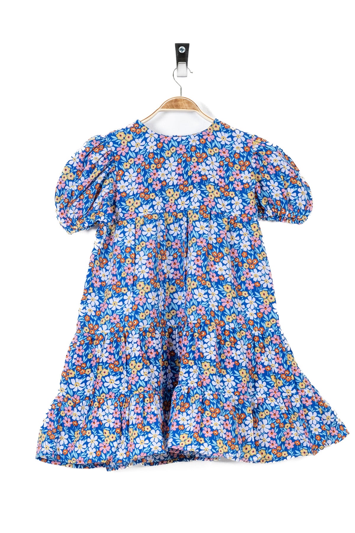 Royal Blue Floral Girl's Frock