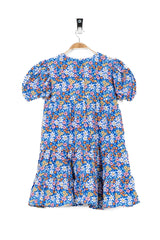 Royal Blue Floral Girl's Frock