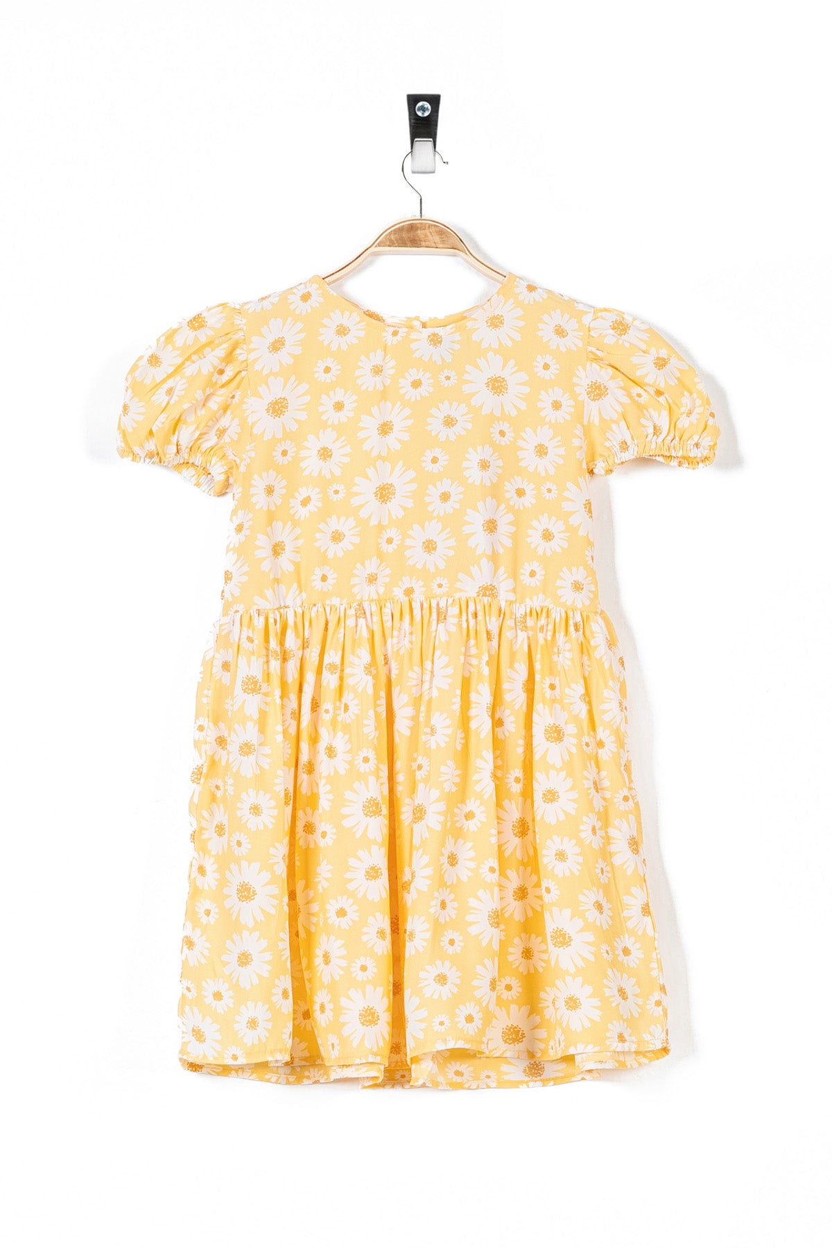 Yellow Floral Printed Girl's Frock