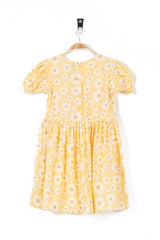 Yellow Floral Printed Girl's Frock