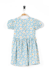 Aqua Floral Girl's Frock