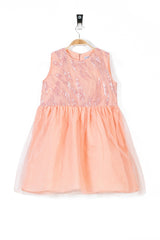 Peach Party Girl's Frock