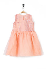 Peach Party Girl's Frock