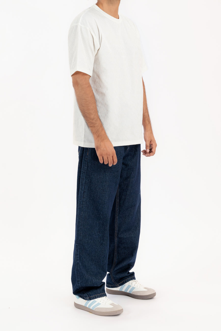 Men's Textured Monogram Oversized T-Shirt