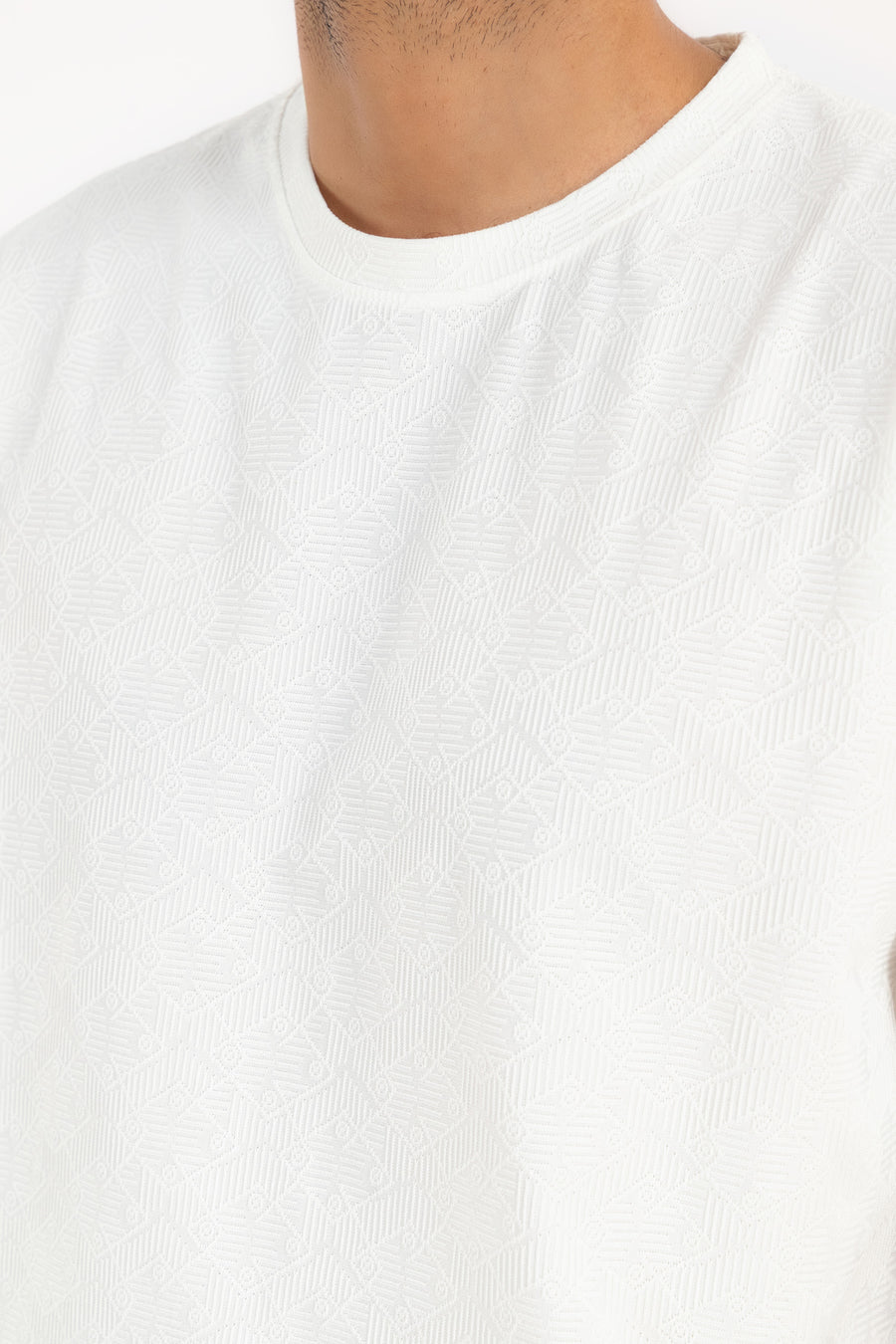 Men's Textured Monogram Oversized T-Shirt