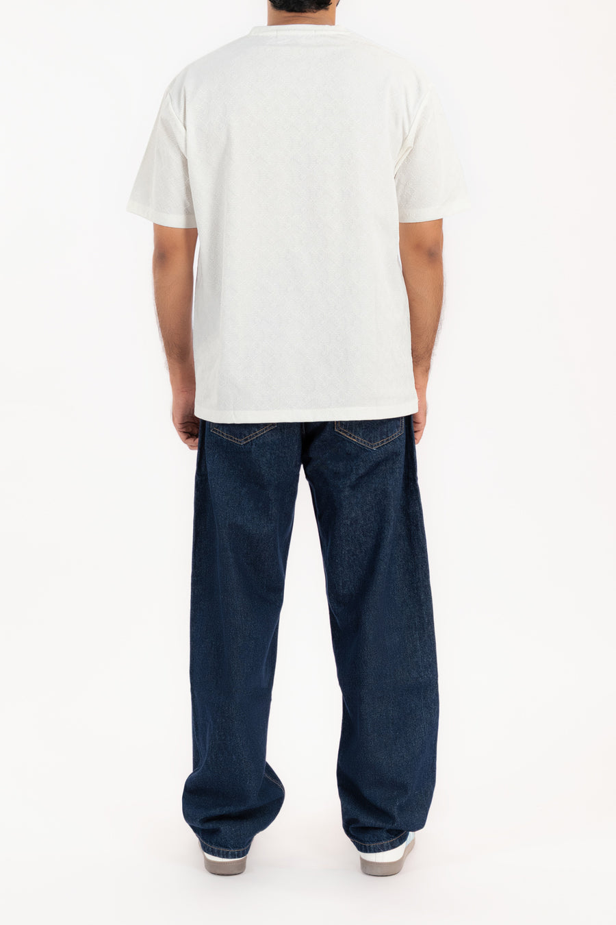 Men's Textured Monogram Oversized T-Shirt