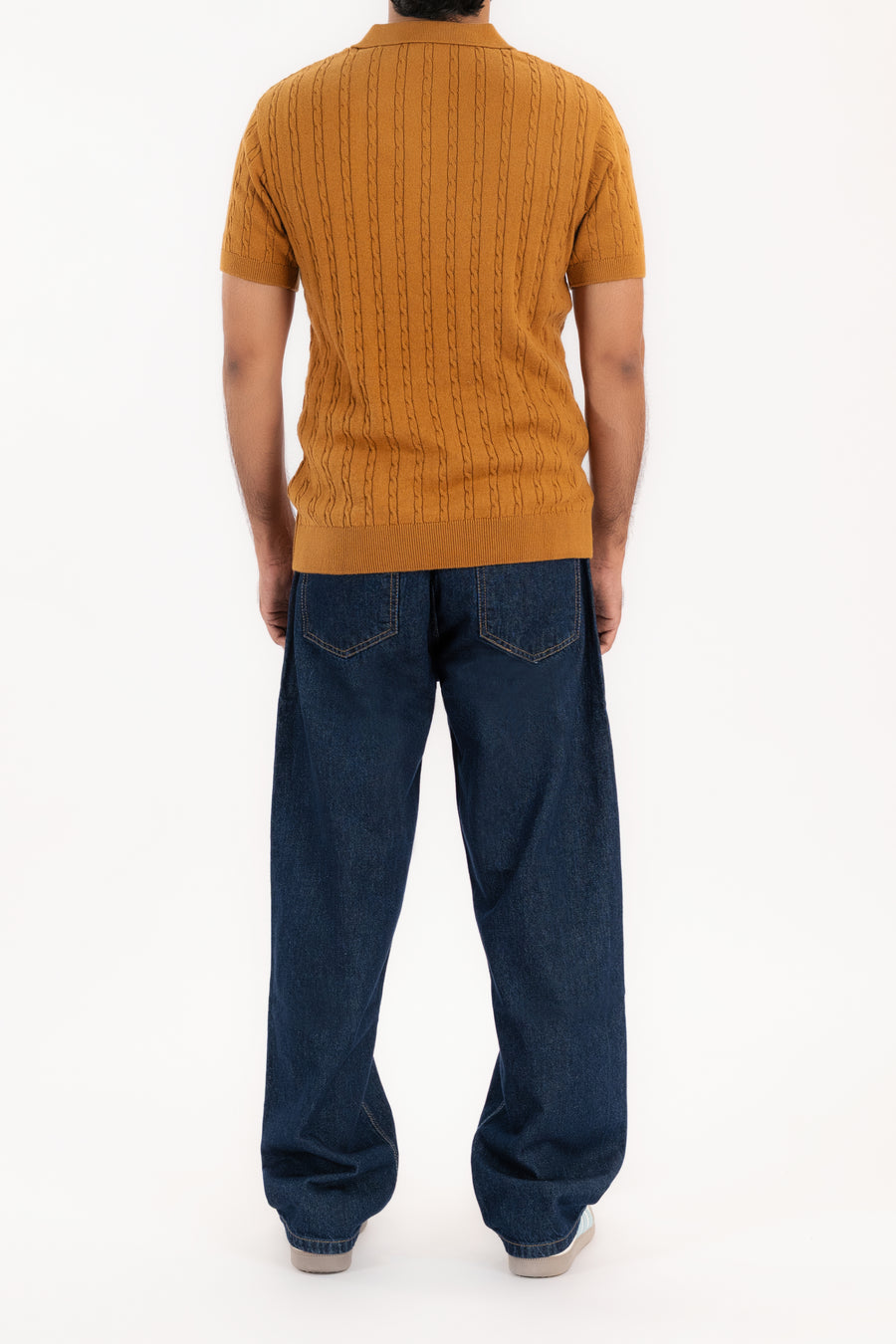 Men's Cable Knit Polo Shirt