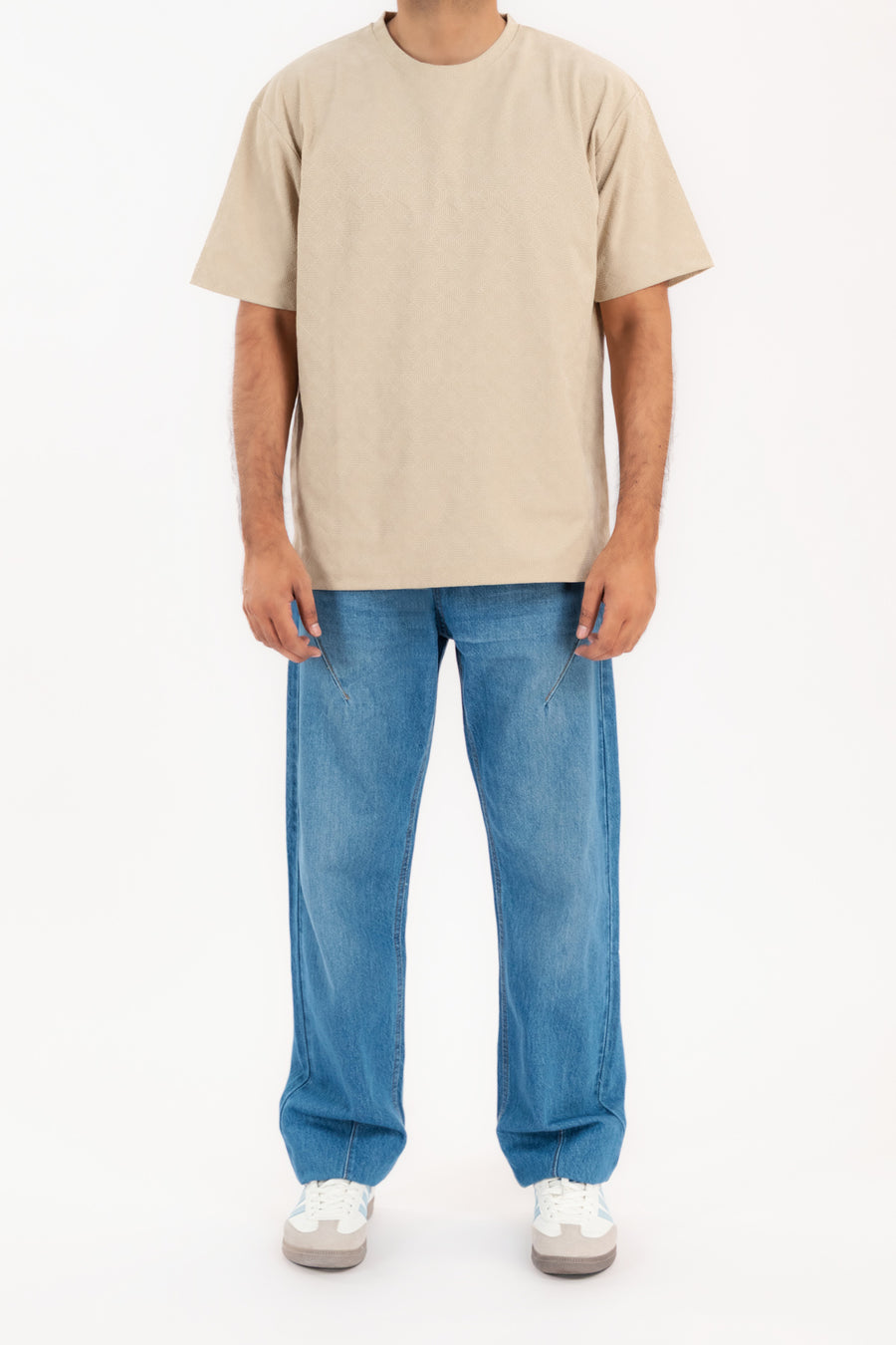 Men's Textured Monogram Oversized T-Shirt