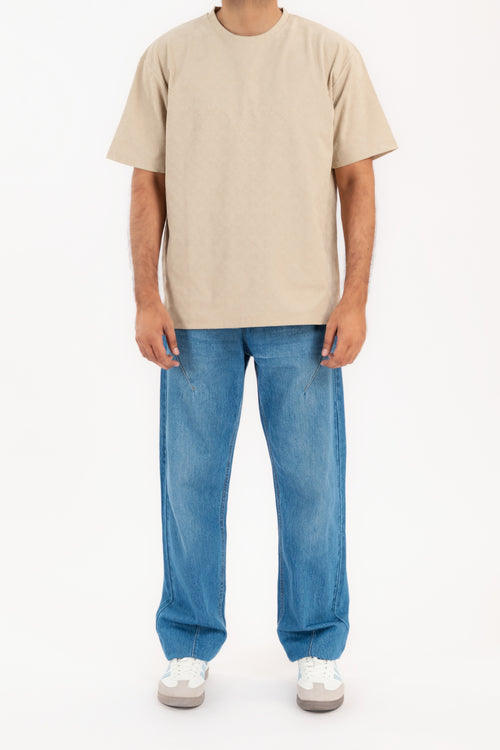 Men's Textured Monogram Oversized T-Shirt