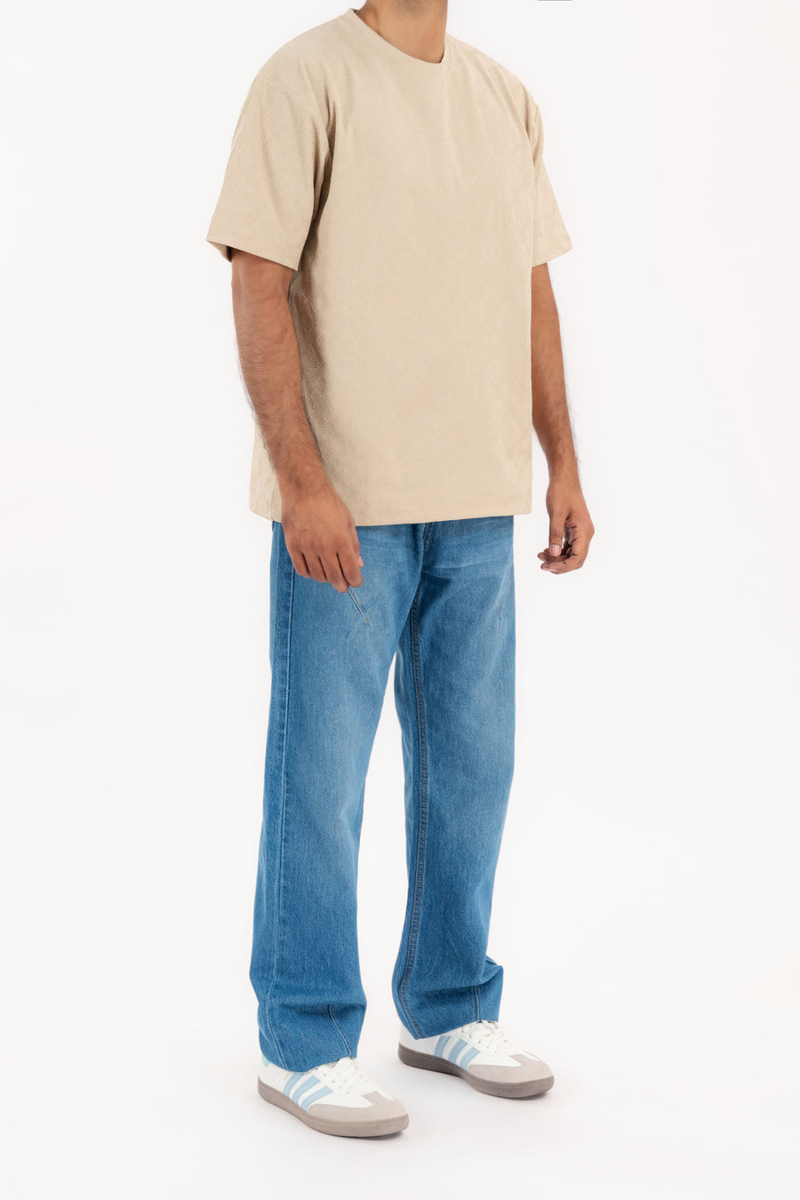 Men's Textured Monogram Oversized T-Shirt