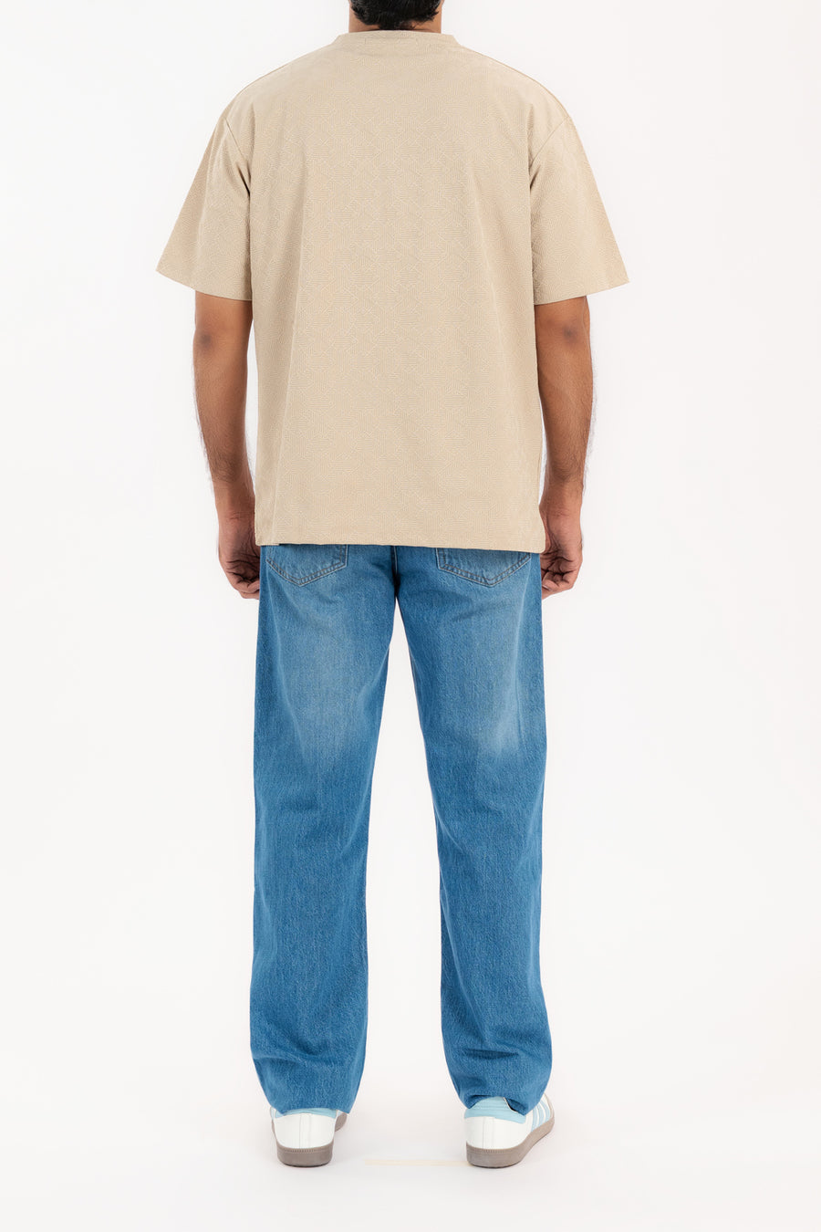 Men's Textured Monogram Oversized T-Shirt