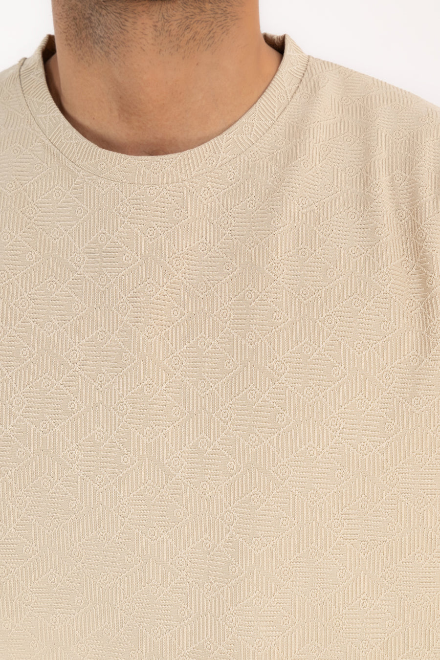 Men's Textured Monogram Oversized T-Shirt