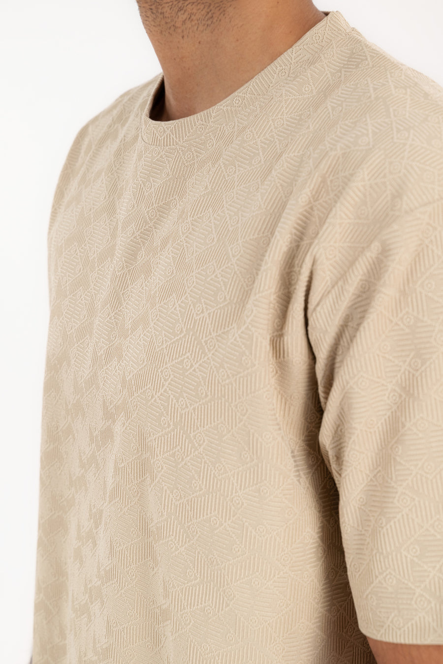 Men's Textured Monogram Oversized T-Shirt