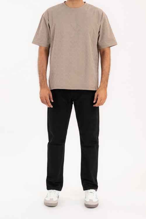 Men's Textured Monogram Oversized T-Shirt