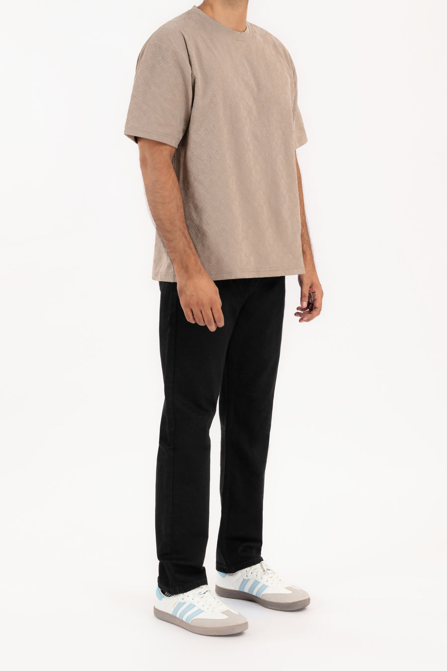 Men's Textured Monogram Oversized T-Shirt