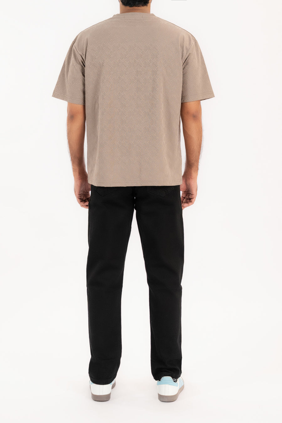 Men's Textured Monogram Oversized T-Shirt
