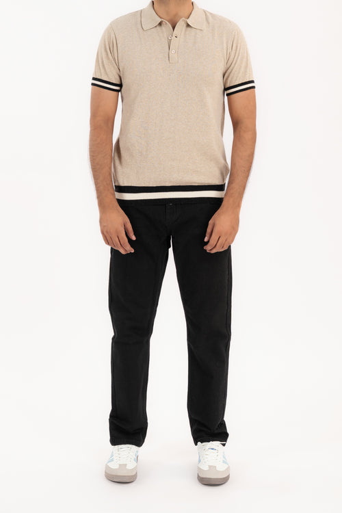 Men's Varsity Band Knit Polo Shirt