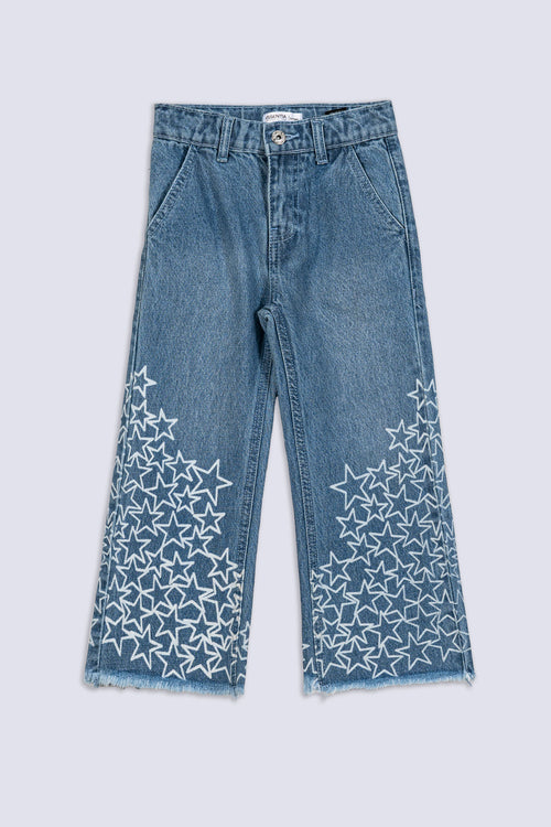 Girl's Starlight Wide-Leg Denim Pant