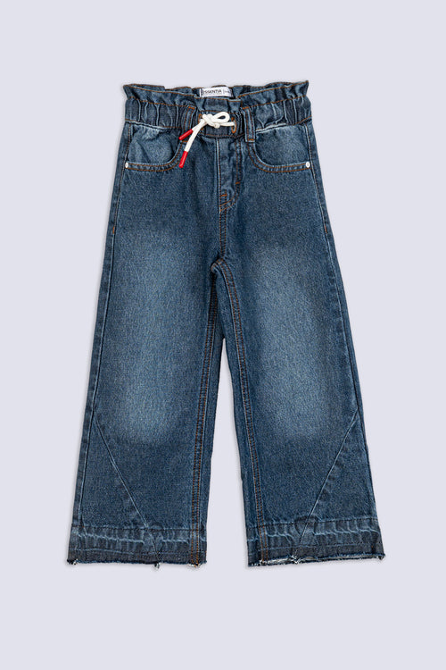 Girl's Frayed Hem Denim Pant