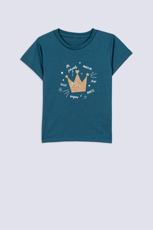 Girl's Glitter Crown T-Shirt