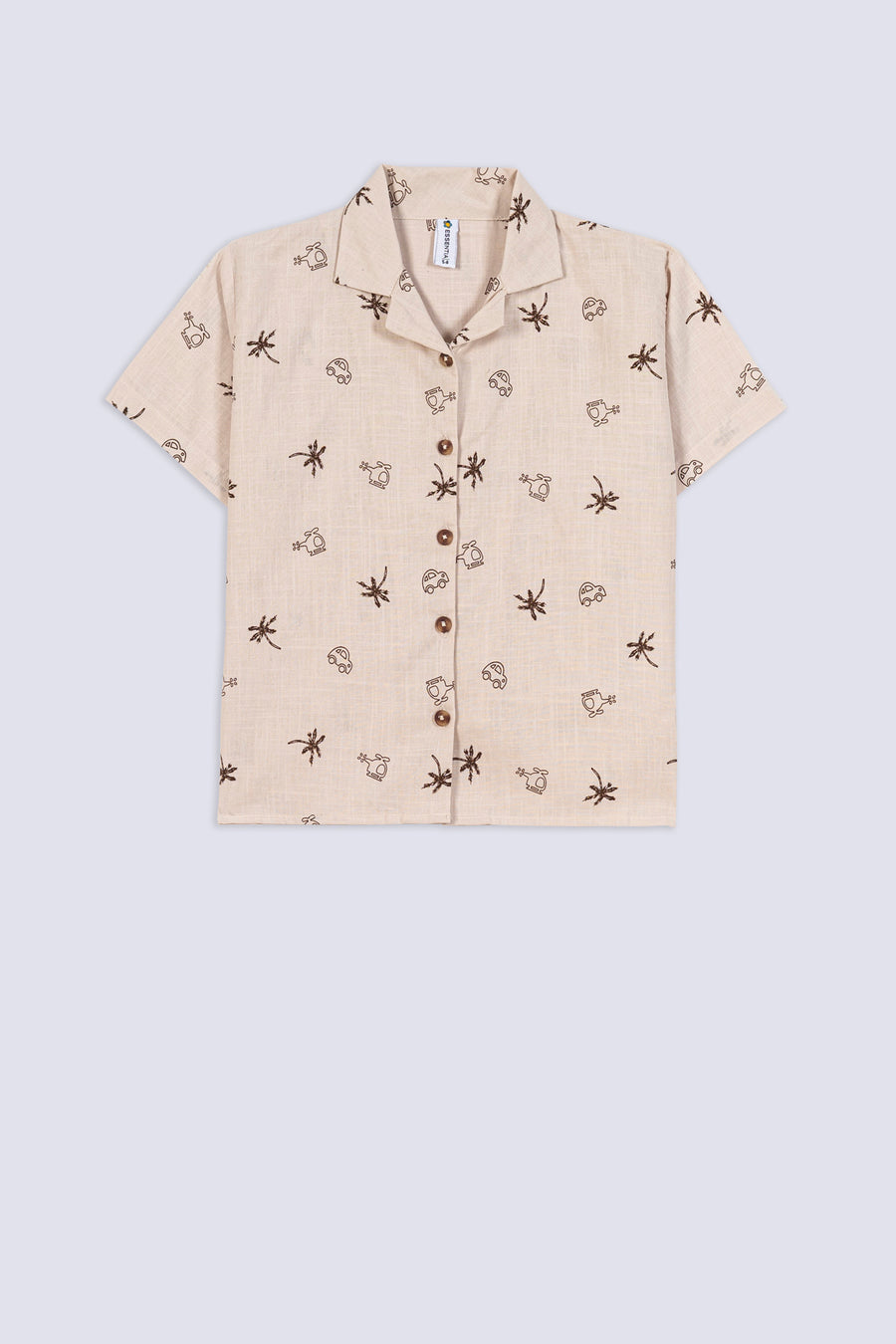 Girl's Holiday Print Camp Top