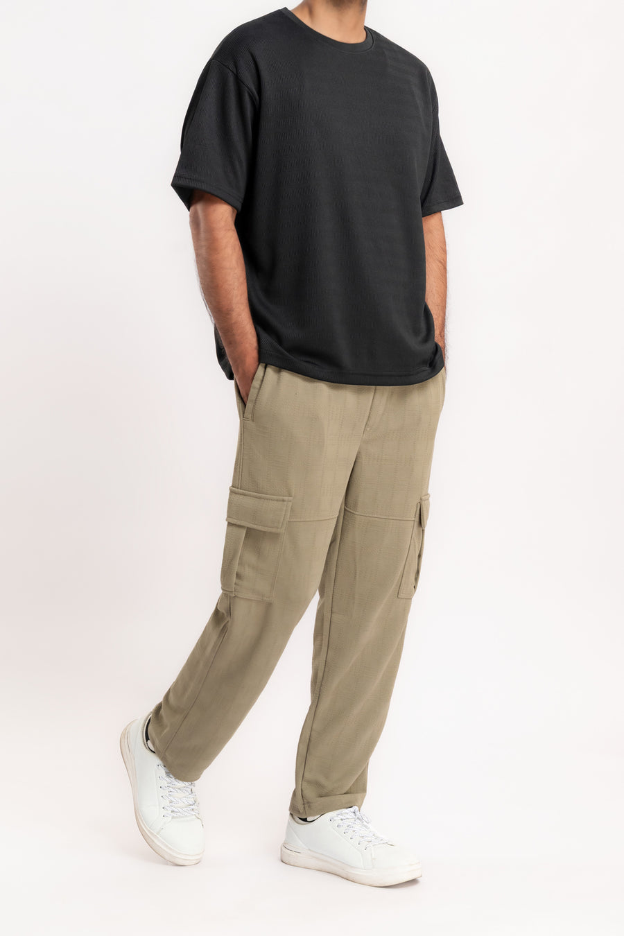 Men's Drop Shoulder Jacquard T-Shirt