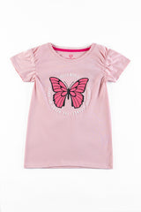 Butterfly Printed Girl's T-Shirt.