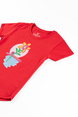 Flower Printed Girl's T-Shirt.