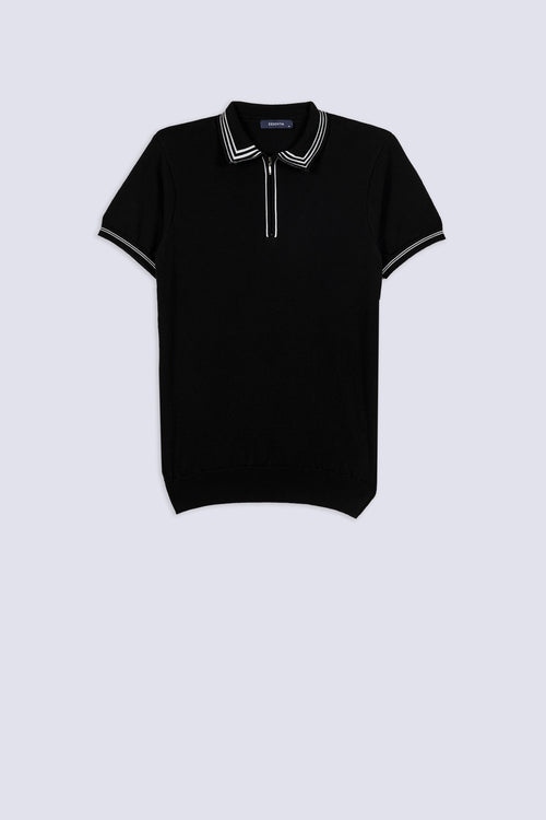 Men's Tipped Zip Polo Shirt