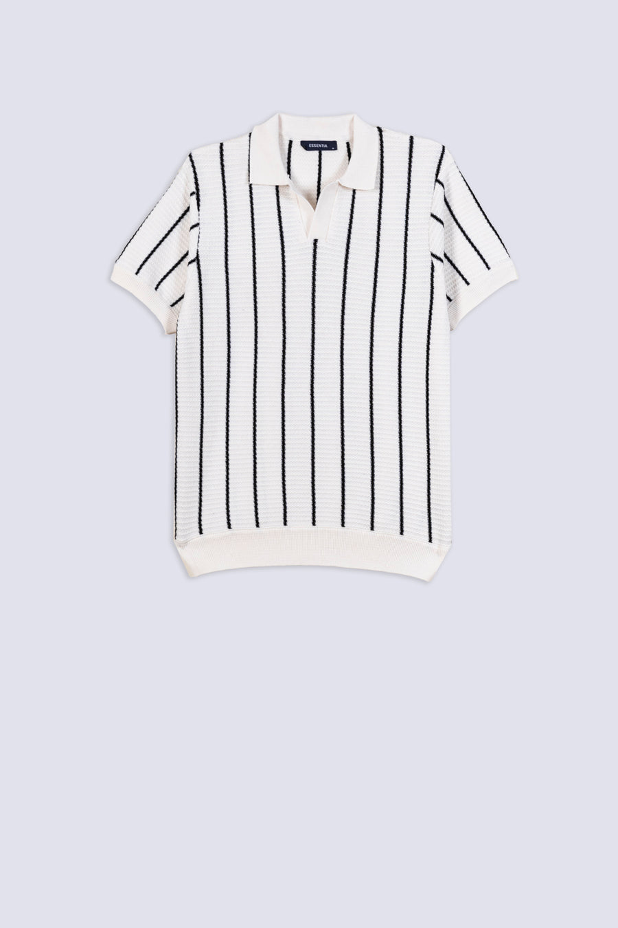 Men's Pinstripe Knit Polo Shirt