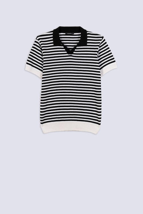 Men's Breton Knited Polo Shirt
