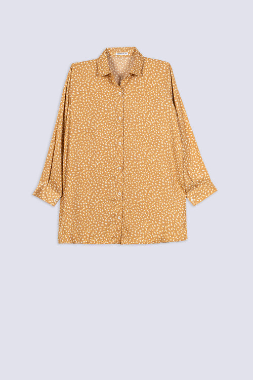 Ladies Speckle Print Oversized Shirt