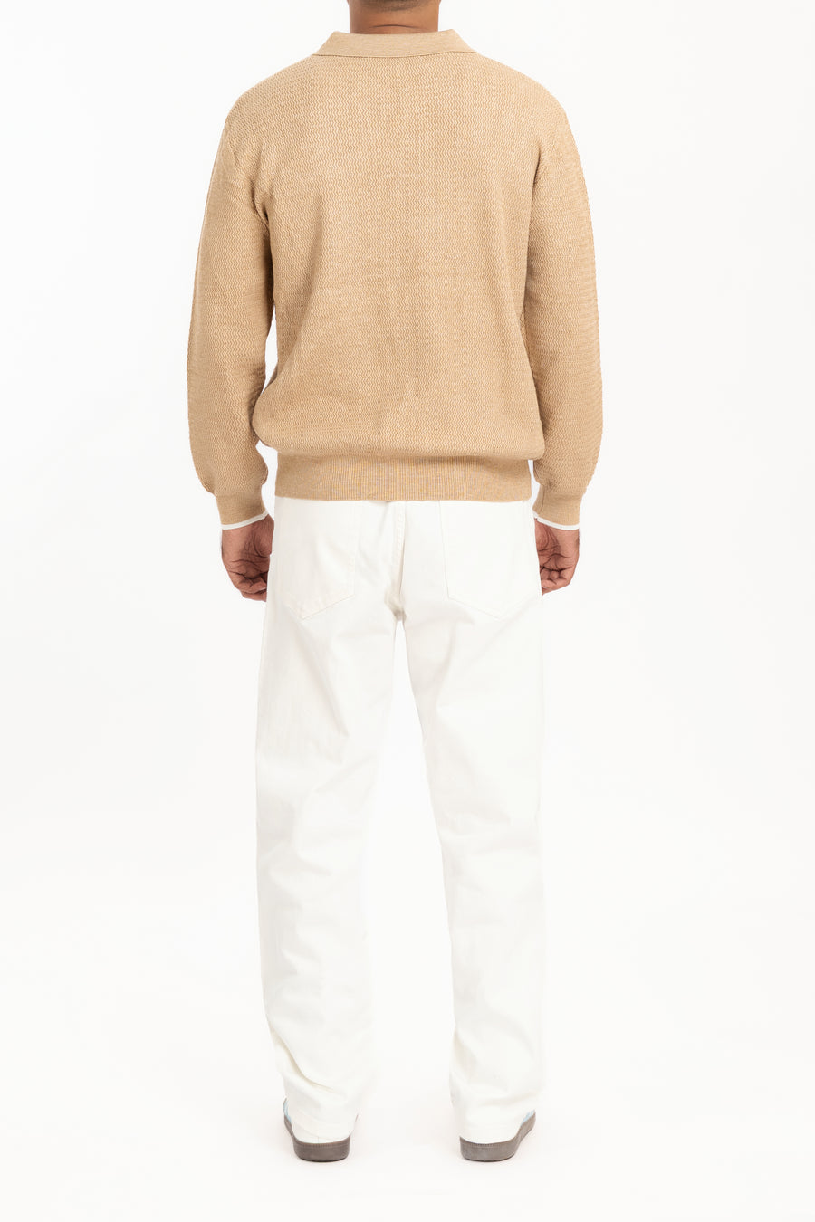 MEN'S WAVE KNIT POLO SWEATER
