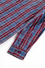 Blue & Maroon Boy's Checked Shirt