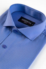 Men's Blue Texture Dress Shirt