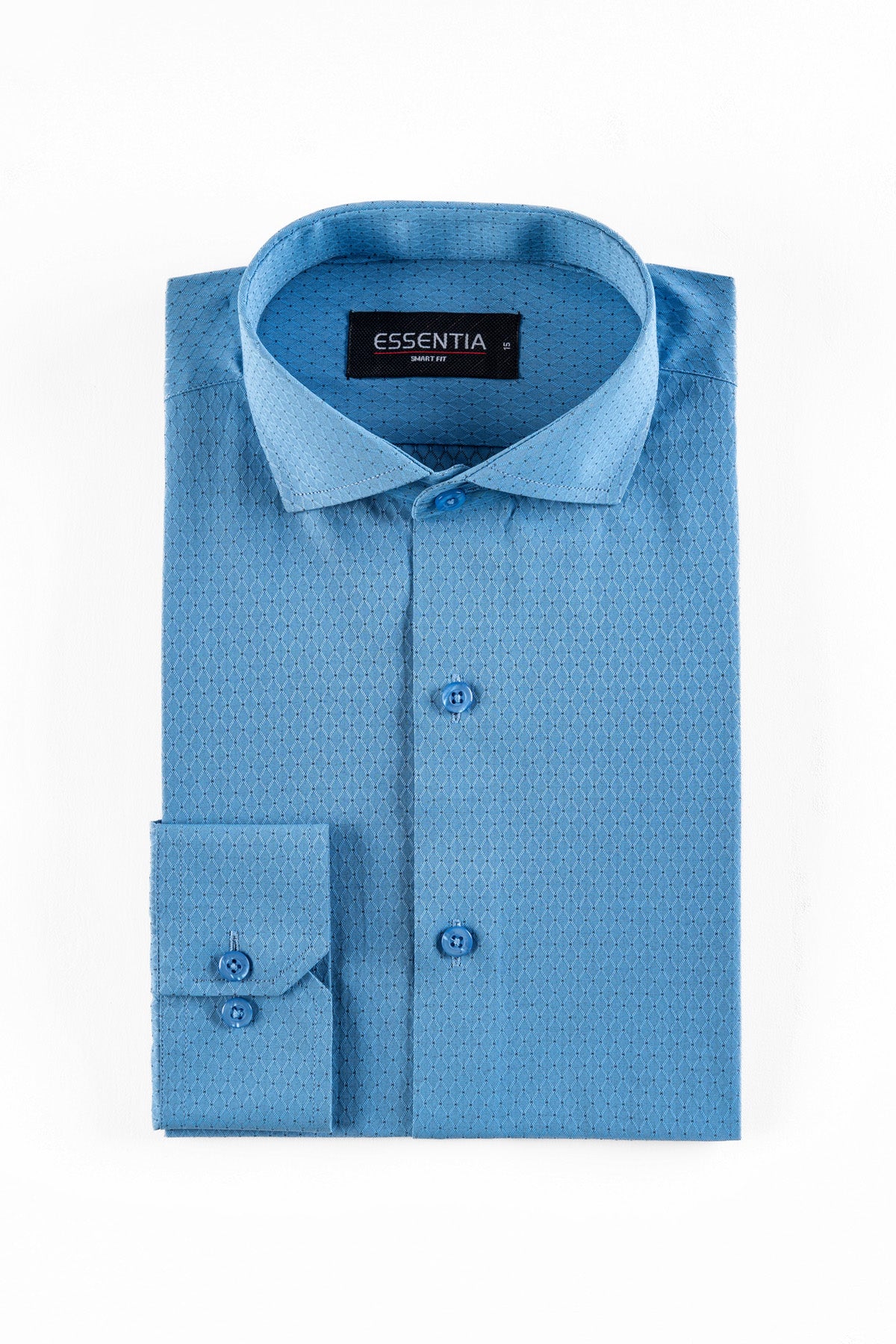 Men's M Blue Texture Dress Shirt