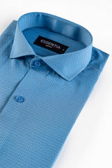 Men's M Blue Texture Dress Shirt