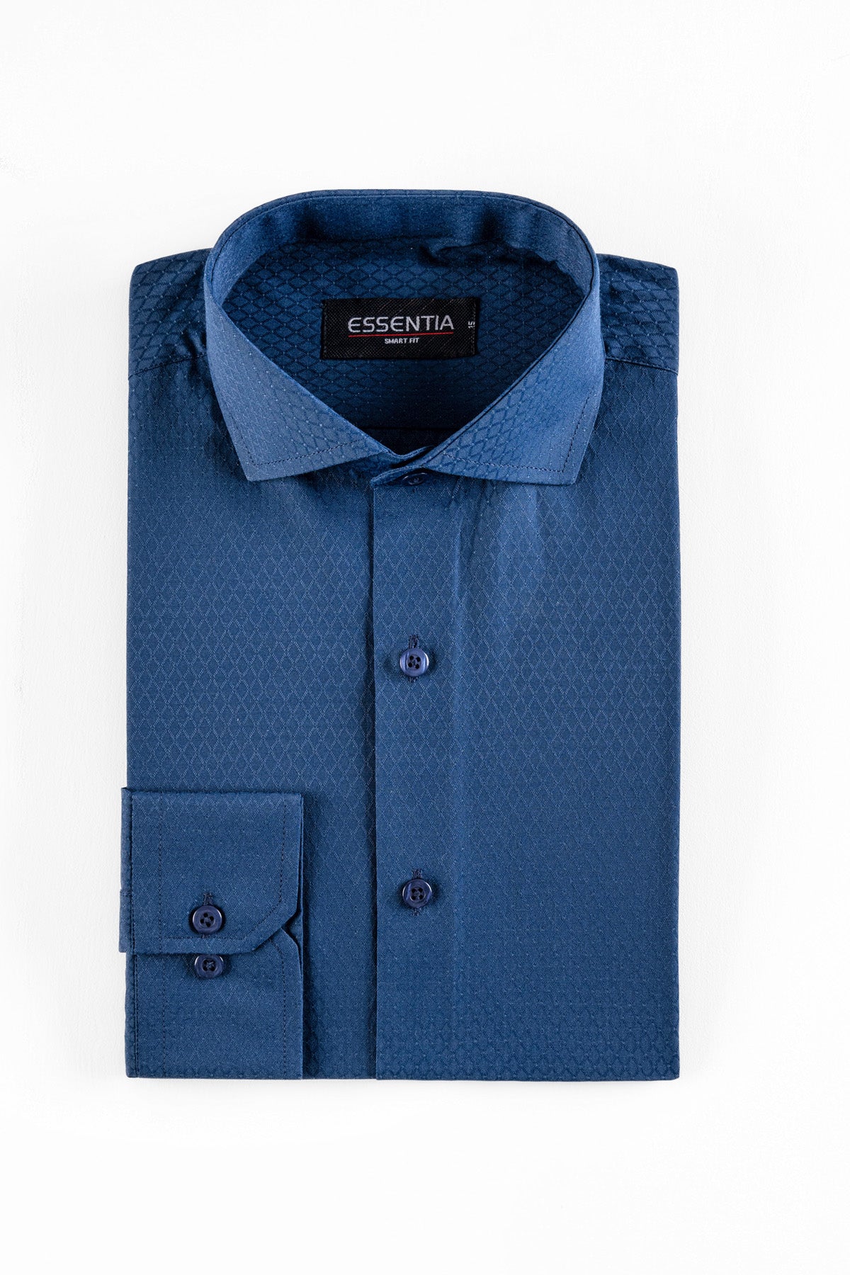 Men's Navy Blue Texture Dress Shirt