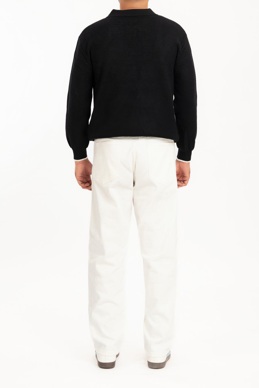 MEN'S WAVE KNIT POLO SWEATER
