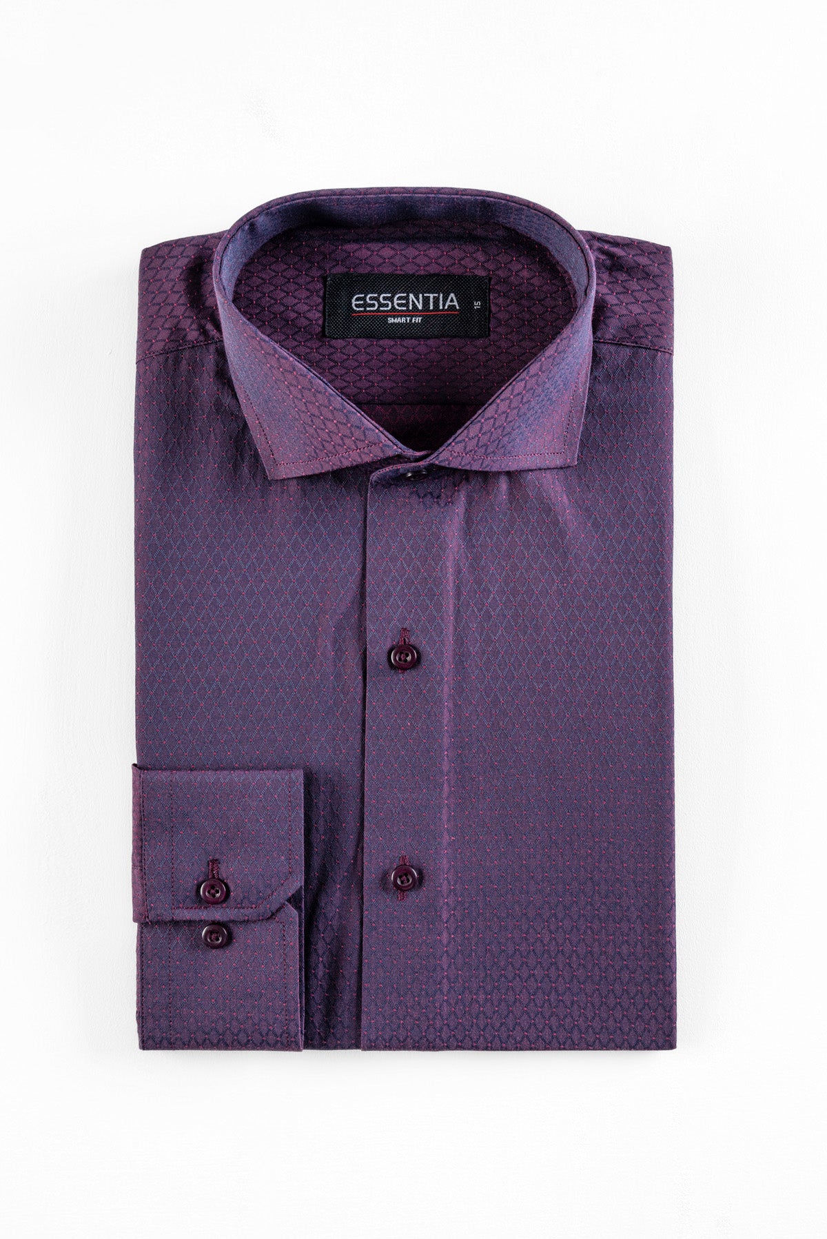 Men's Maroon Texture Dress Shirt