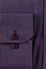 Men's Maroon Texture Dress Shirt