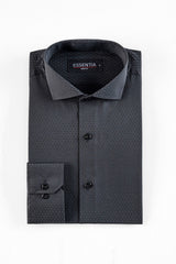 Men's Black Texture Dress Shirt